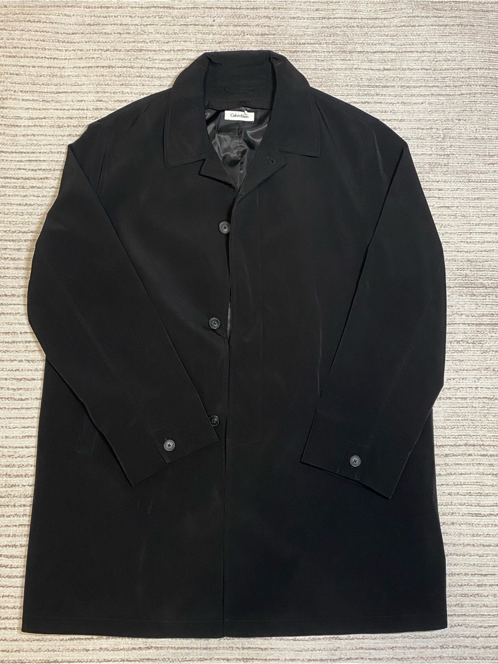 Calvin Klein Black Trench Coat Size 48R‎ Men’s